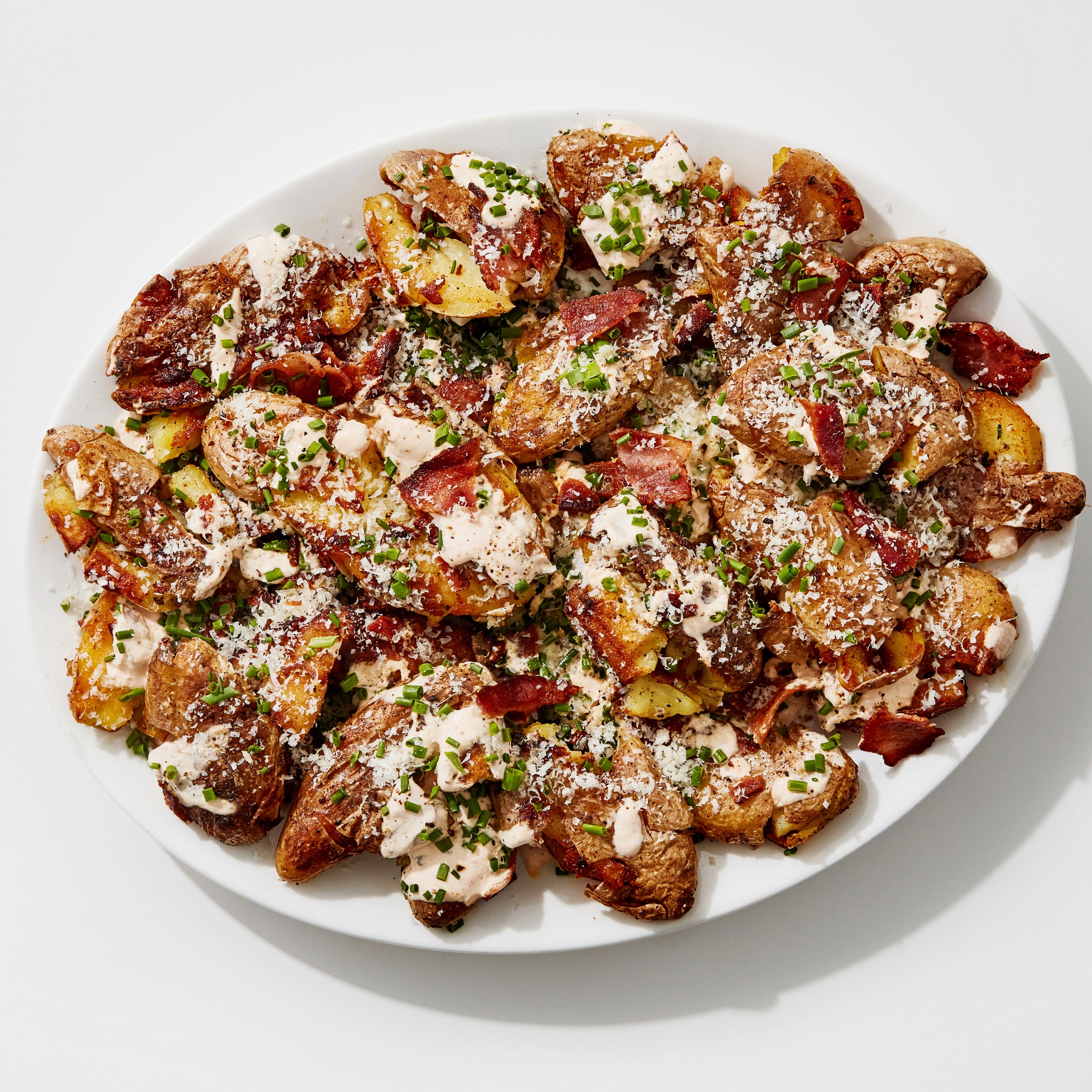 Smashed and Loaded Crispy Potatoes
