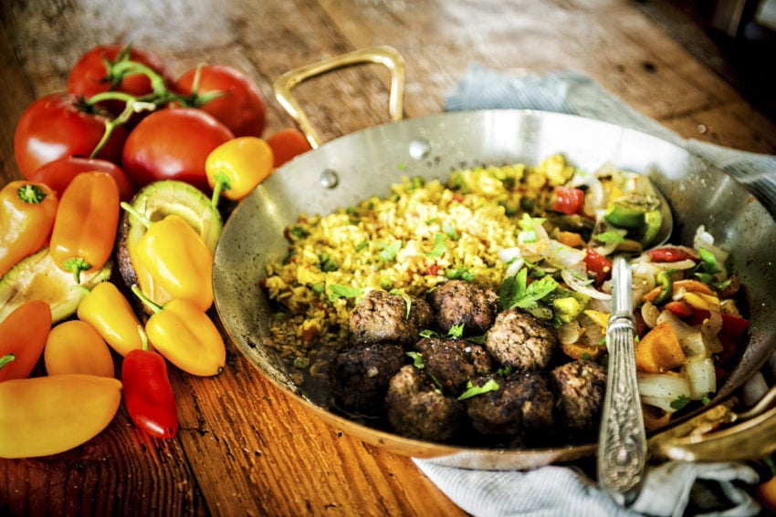Cumin Spiced Lamb Meatballs with Chimichurri Drizzle