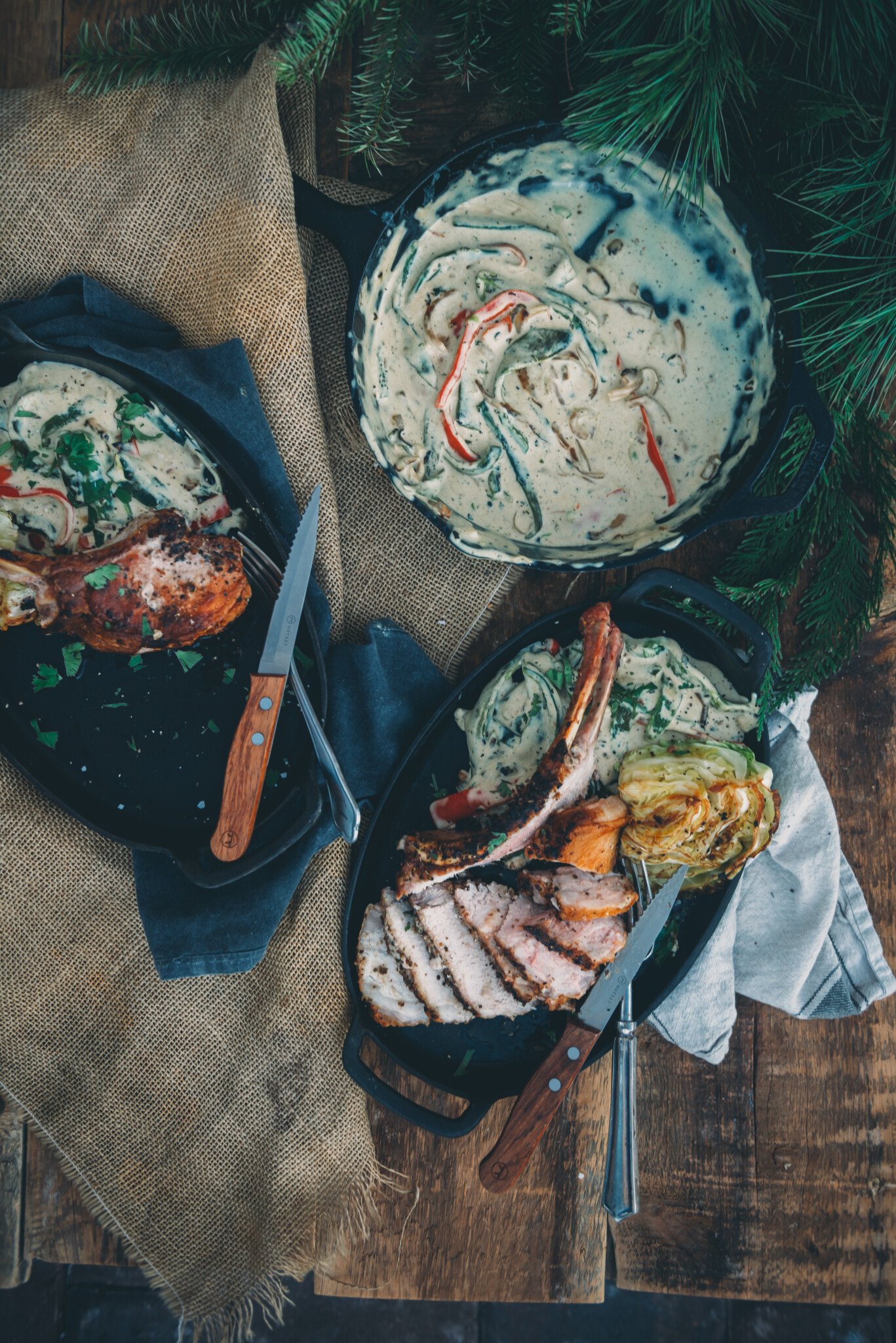 Double-Cut Cast Iron Pork Chops